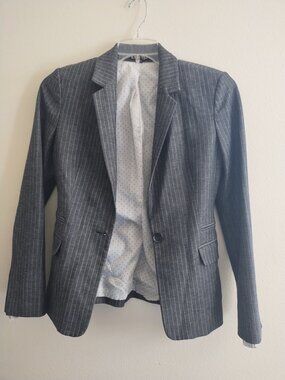 Express gray pin-striped blazer work wear